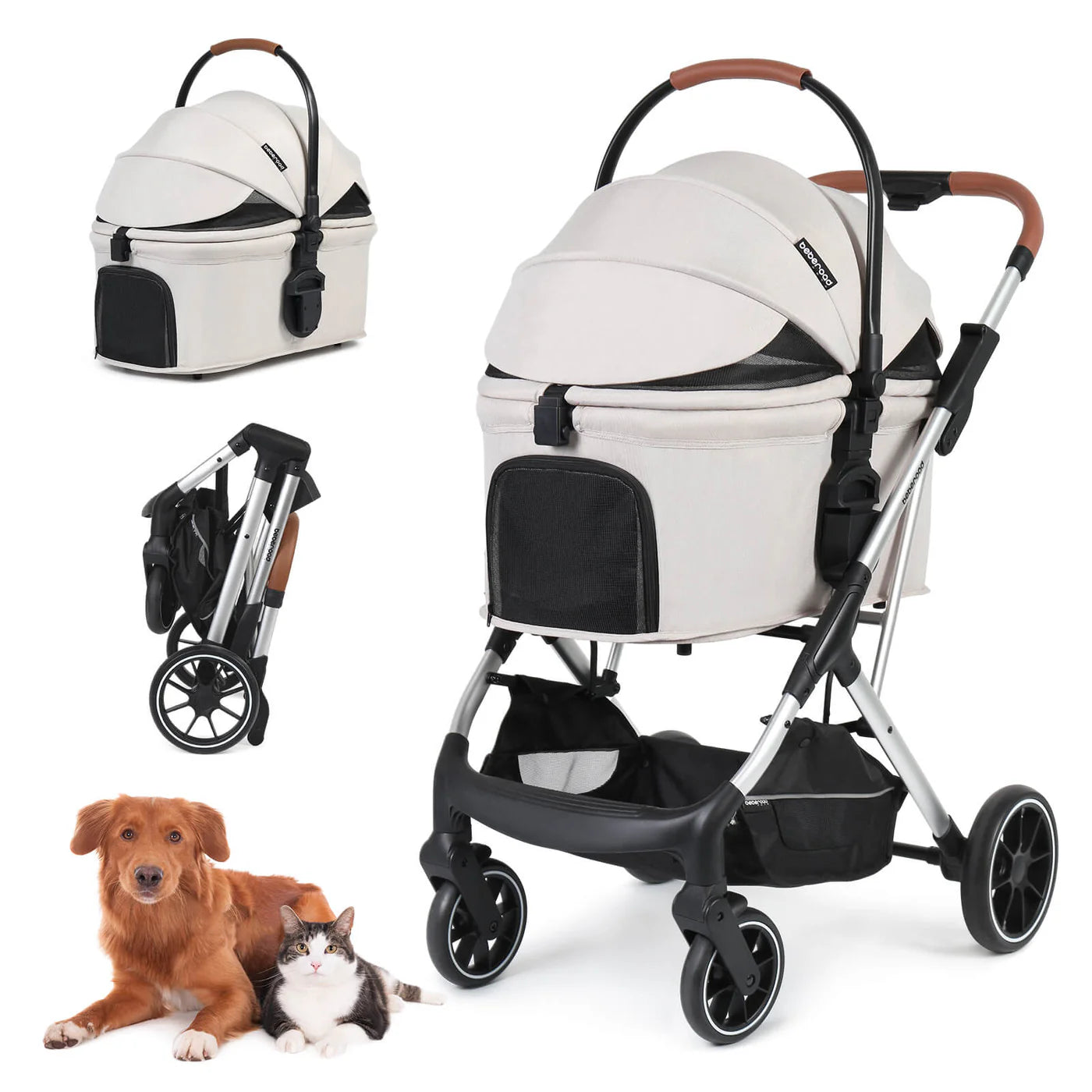 Beberoad T6 | 3-in-1 Pet Stroller & Travel System | Medium Dogs up to 30kg | 3 Colours