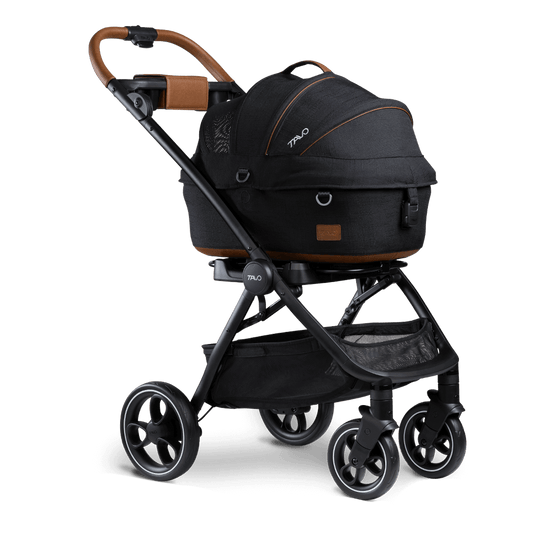 Black Tavo Roscoe multi-terrain pet stroller frame compatible with Maeve and Hendrick carriers