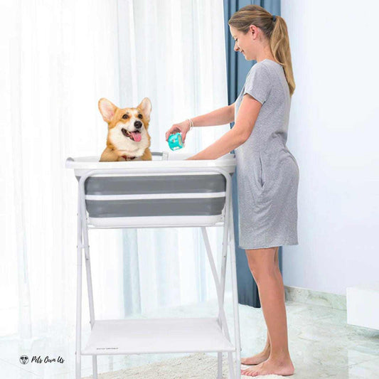 Beberoad 2-in-1 Mobile Pet Bath portable foldable pet bathtub with built-in drainage system for dogs and cats