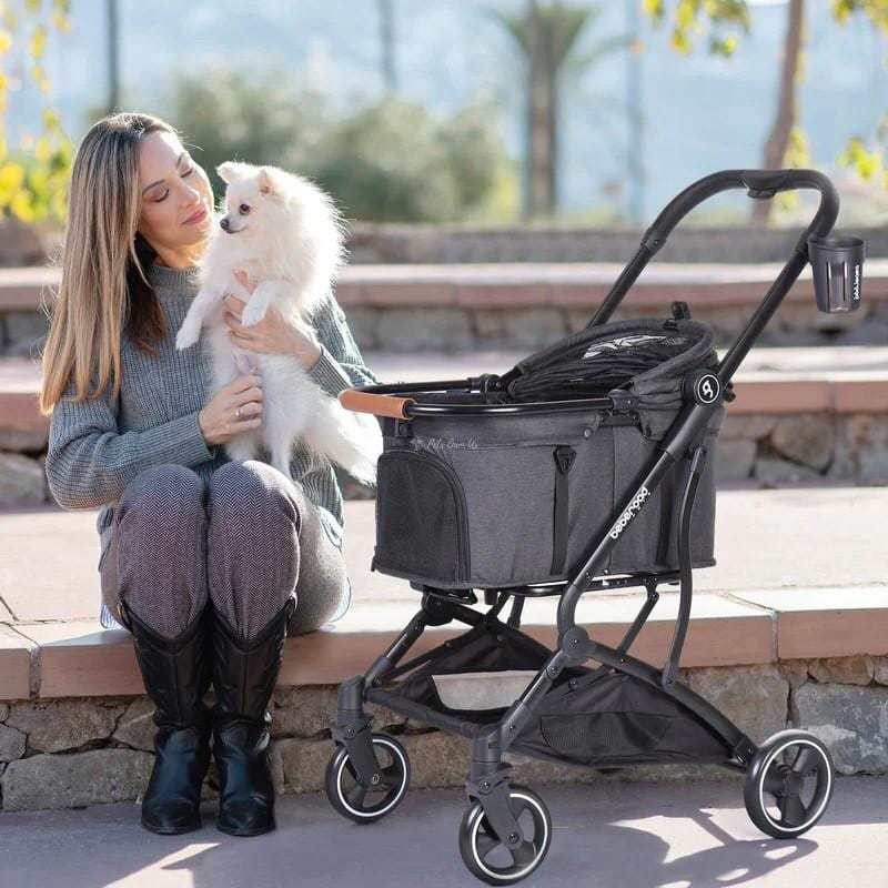 Beberoad T3 3-in-1 pet stroller, carrier, and car seat for small dogs and cats up to 20kg with breathable mesh windows and smooth swivel wheels
