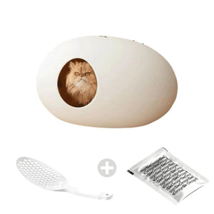 D-Zoo The Cat Poo Pod Designer Litter Box | White PPPD-WHT Pets Own Us