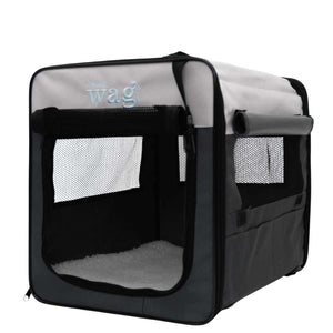 Henry Wag Folding Fabric Travel Pet Crate with mesh panels and removable comfort pad