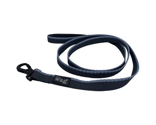 Henry Wag Dog Lead Henry Wag Standard Dog Lead | Neoprene Handle | GRS Recycled | Reflective | 2 Lengths | Blue Henry Wag Standard Lead | Recycled Webbing & Reflective | Blue