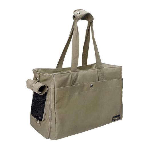 Ibiyaya® Canvas Pet Tote bag for small dogs and cats with water-repellent canvas and mesh panels