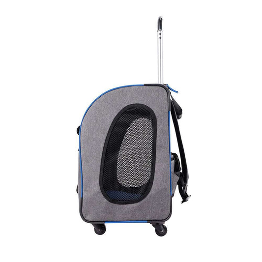 Ibiyaya Liso Backpack pet trolley in two colors with mesh windows and 360-degree swivel wheels for easy travel