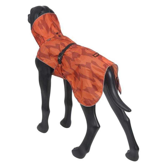 Orange and aqua Icepeak Sprint Raincoat for dogs, lightweight waterproof dog coat with adjustable fit and high-visibility design
