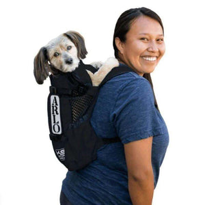 K9 Sports Sack Air 2 dog backpack in grey for small to medium dogs with ventilated mesh and adjustable straps