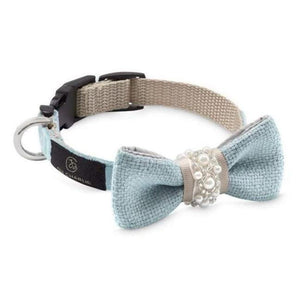 Oh Charlie Pearls Bowtie by Oh Charlie - Celeste & Beige Pets Own Us