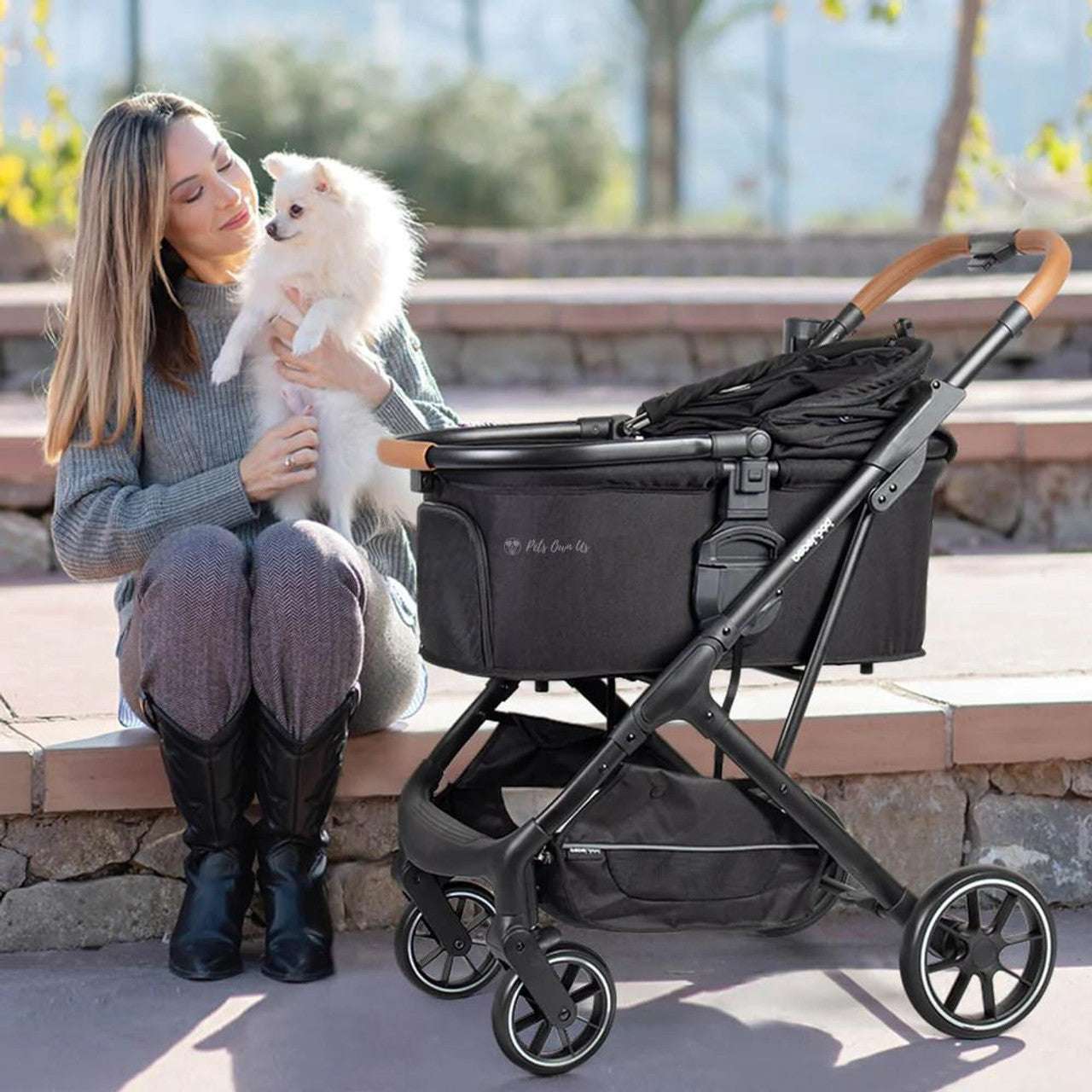Premium dog stroller for small to large pets providing comfort and mobility assistance