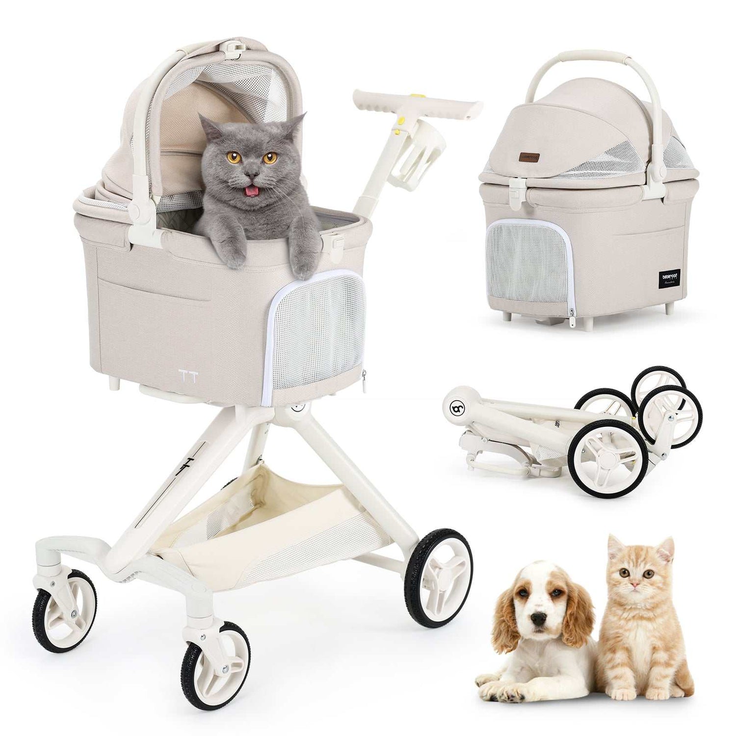Beberoad TT compact pet stroller in Beige