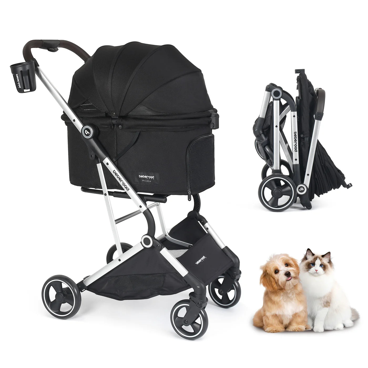 Beberoad T4 Pet Stroller | Small to Medium Dogs & Cats up to 20kg | 3 Colours