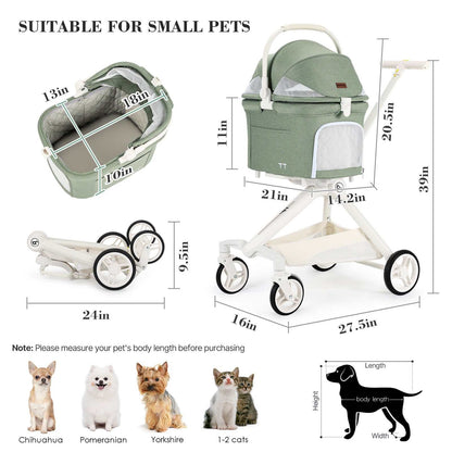Beberoad Pet Stroller Beberoad TT | Compact 2-in-1 Pet Stroller & Carrier | Small Dogs & Cats up to 20kg | 2 Colours Beberoad TT Compact Pet Stroller | Dogs & Cats up to 20kg