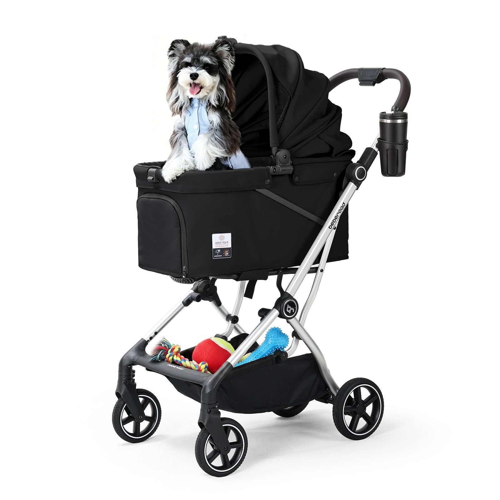 Beberoad T4 Max auto-fold pet stroller in Black