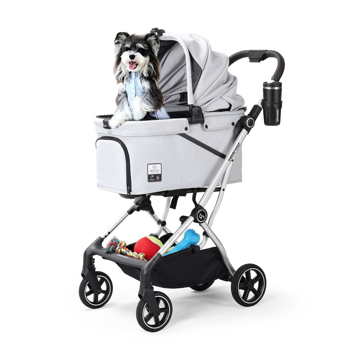 Beberoad T4 Max auto-fold pet stroller in Grey