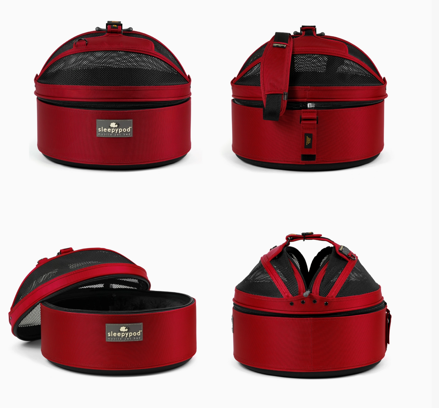 SleepyPod Mobile pet carrier and bed in three colors with mesh dome and crash-tested safety features