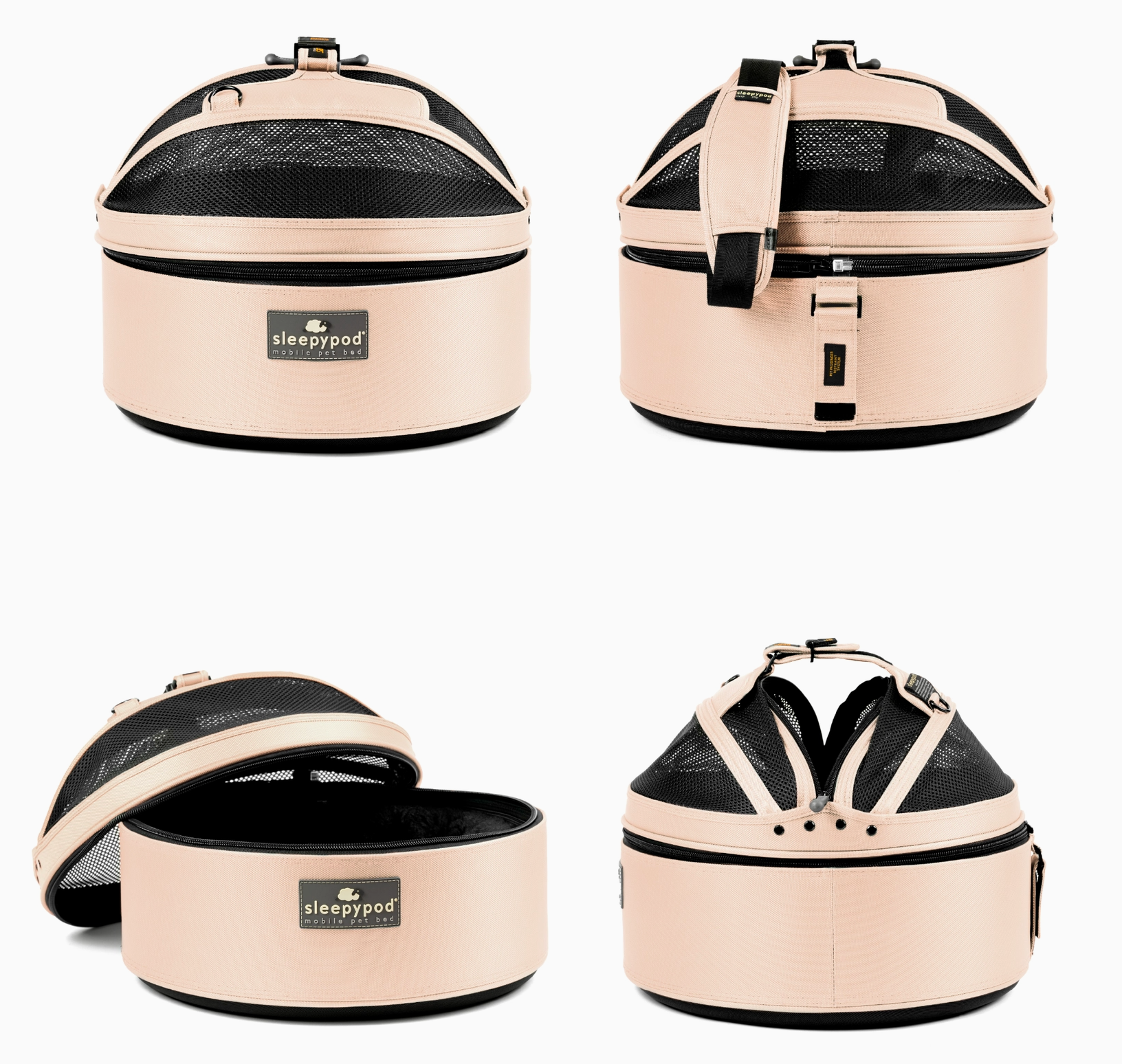 SleepyPod Mobile pet carrier and bed in three colors with mesh dome and ultra plush bedding