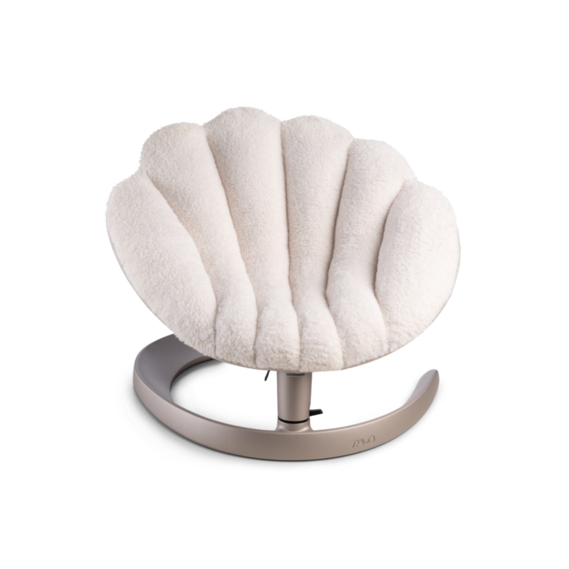 Large dog resting in fully reclined latte Tavo Shell pet bed with aluminium frame and fleece cover