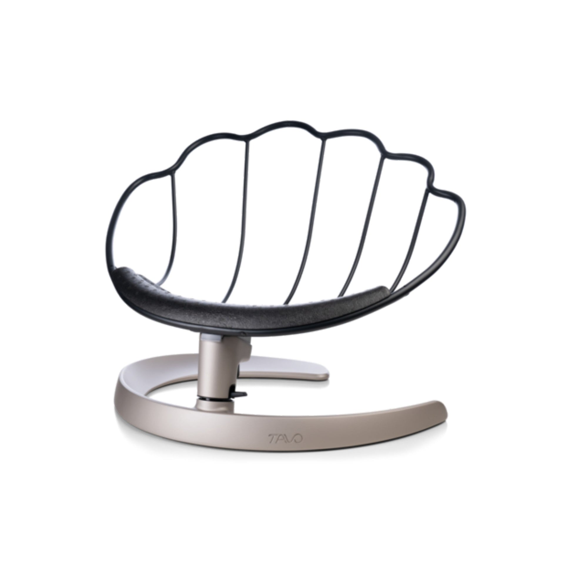 Large dog relaxing in fully reclined latte Tavo Shell Pet Bed with aluminium frame and fleece cover