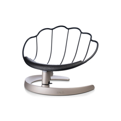 Large dog relaxing in fully reclined latte Tavo Shell Pet Bed with aluminium frame and fleece cover
