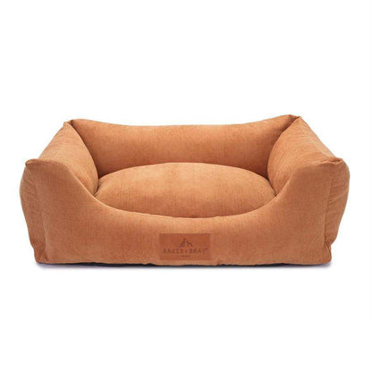 Baker & Bray orthopaedic dog bed in navy blue with recycled memory foam and removable washable cover