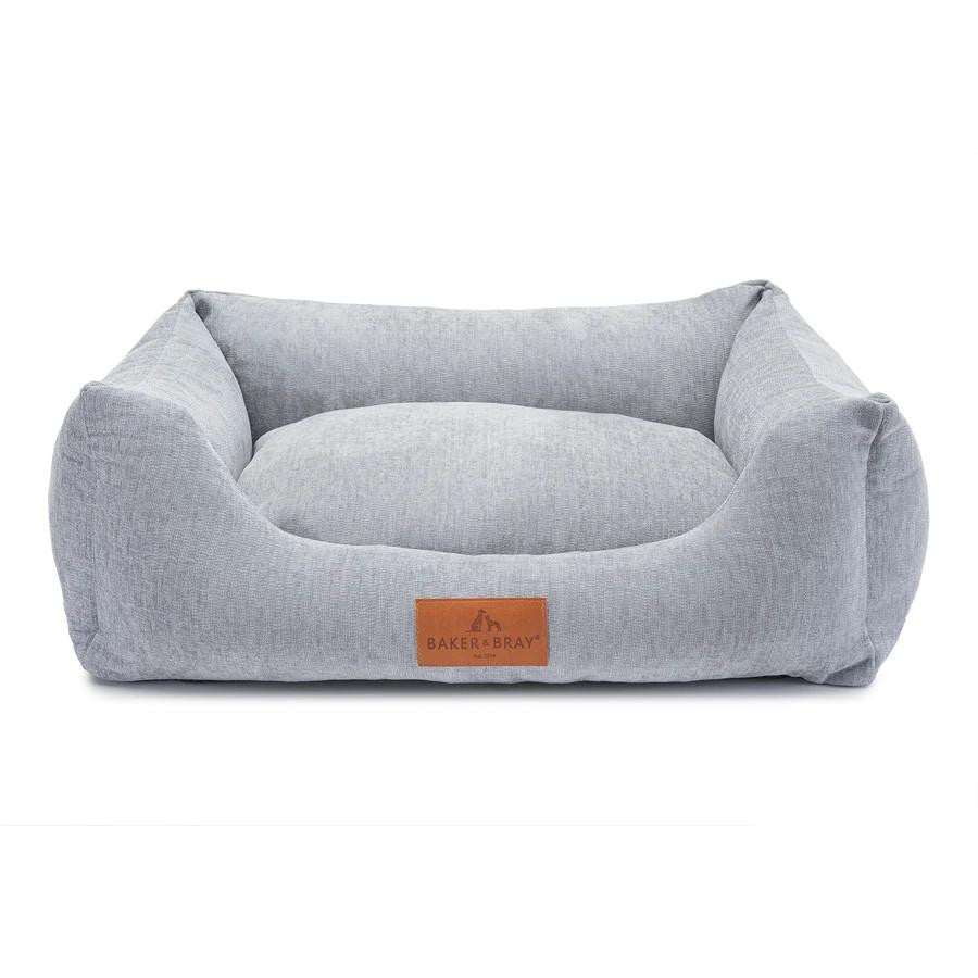 Baker & Bray luxury orthopaedic dog bed in navy with recycled memory foam and removable washable cover