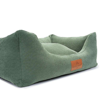 Orthopaedic dog bed with recycled memory foam and hypoallergenic fabric in navy blue by Baker & Bray