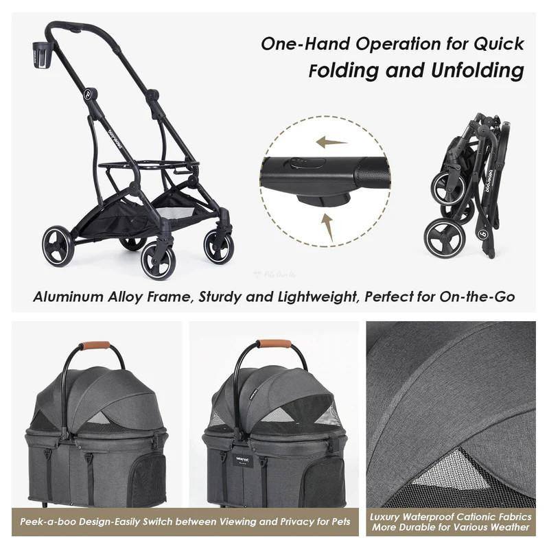  Beberoad 3-in-1 Pet Stroller & Travel System | T3 | Suitable for Small Dogs & Cats  BRUK130-T3 Pets Own Us