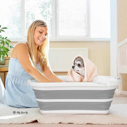 Beberoad 2-in-1 Mobile Pet Bath foldable portable tub for dogs and cats with built-in drainage and anti-slip base
