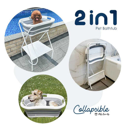 Beberoad 2-in-1 Mobile Pet Bath portable foldable pet bathtub with built-in drainage and anti-slip base for small to medium pets