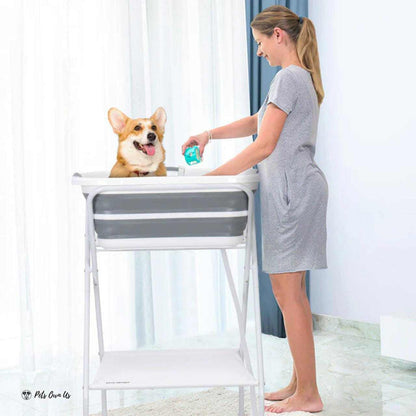 Beberoad 2-in-1 Mobile Pet Bath portable foldable pet bathtub with built-in drainage system for dogs and cats