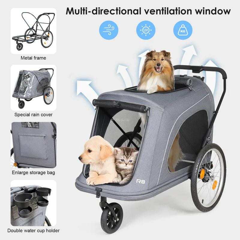 Beberoad Beberoad R8 | Large Dog Stroller & Bike Trailer | > 45kg | 2 Colours Beberoad R8 Dog Stroller | Large Pet Stroller & Bike Trailer > 45kg