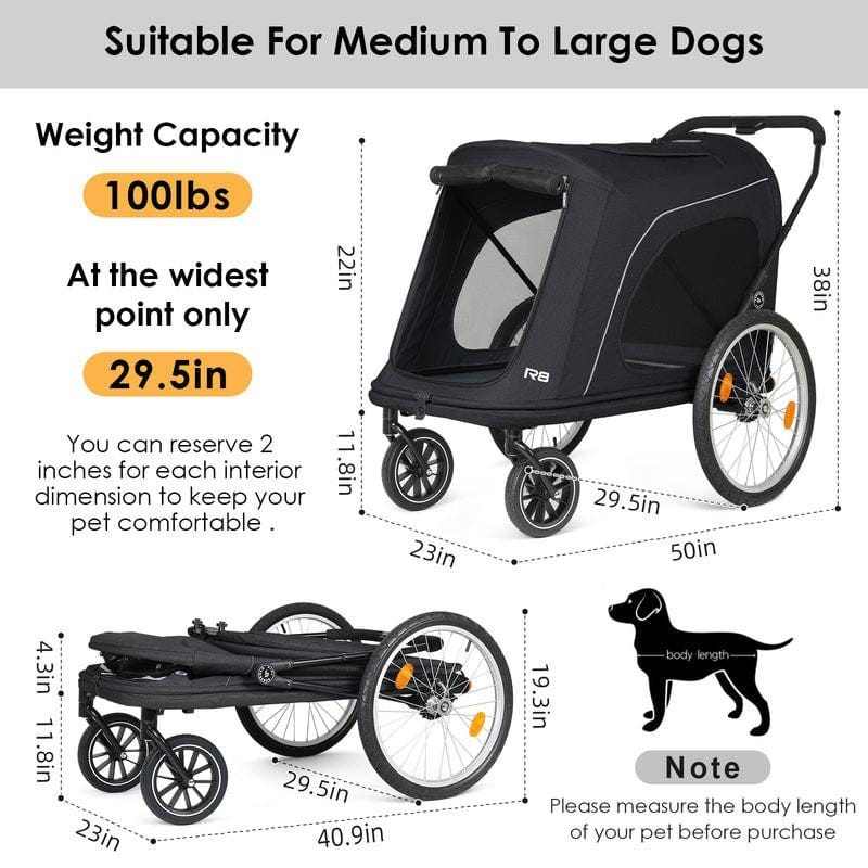 Beberoad Beberoad R8 PRO  4-Wheeler | Dog Stroller & Bike Trailer for Dogs 45kg+ | 2 Colours Dog Stroller & Bike Trailer for Dogs 45kg+ |2 Colours |Beberoad R8 PRO