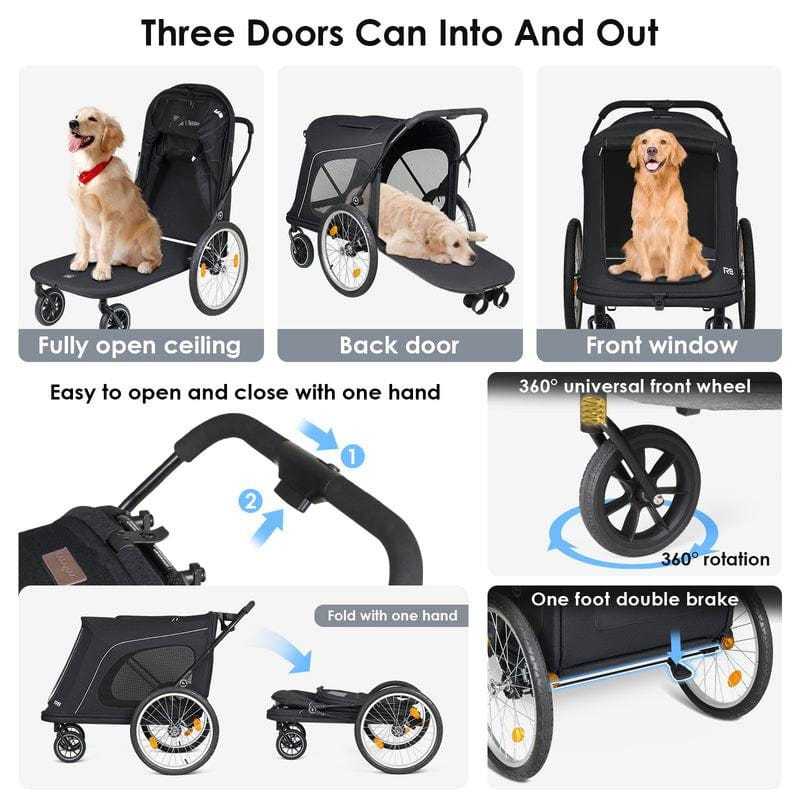 Beberoad Beberoad R8 PRO  4-Wheeler | Dog Stroller & Bike Trailer for Dogs 45kg+ | 2 Colours Dog Stroller & Bike Trailer for Dogs 45kg+ |2 Colours |Beberoad R8 PRO