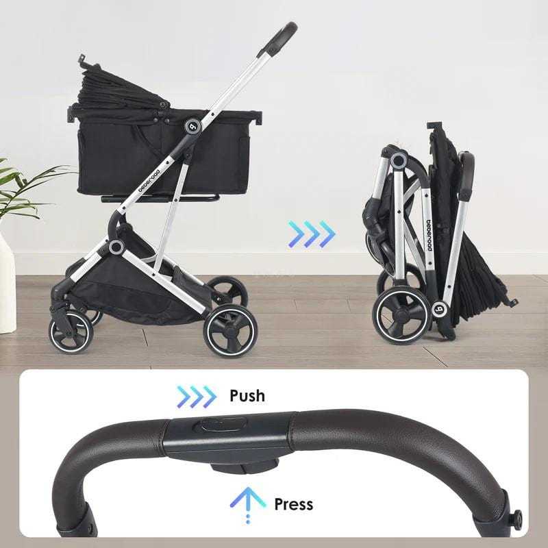 Beberoad T4 Pet Stroller for small to medium dogs and cats up to 20kg with lightweight, foldable design and safety features