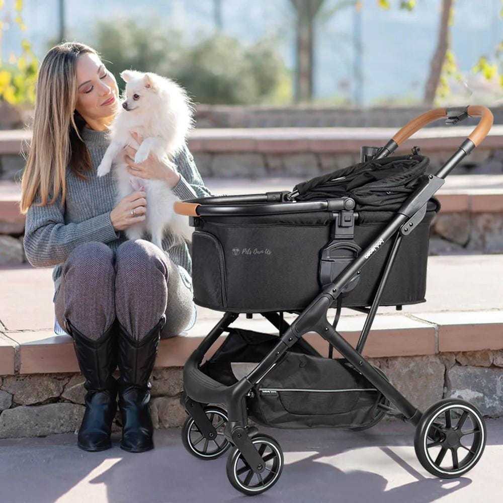 Beberoad T6 3-in-1 pet stroller for medium dogs up to 30kg with all-terrain wheels and reclining canopy