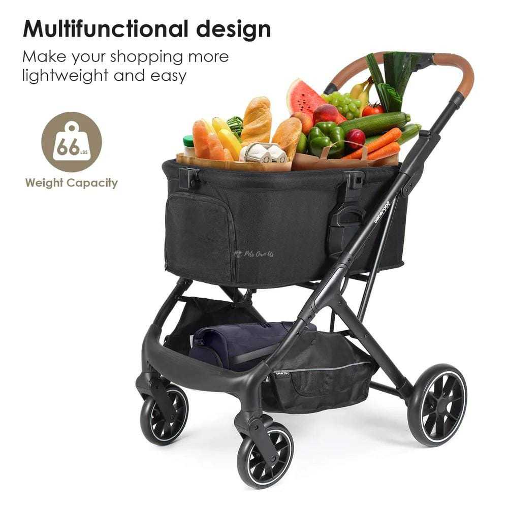 Beberoad T6 3-in-1 pet stroller for medium dogs up to 30kg with all-terrain wheels and detachable basket in multiple colors