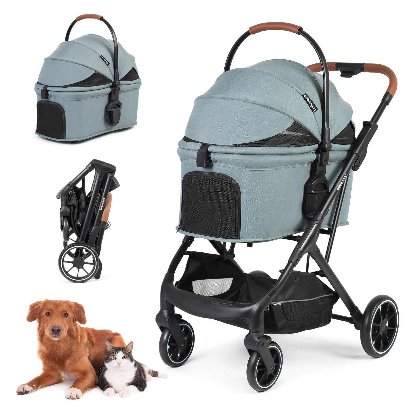 Beberoad Pet Stroller Beberoad T6 | 3-in-1 Pet Stroller & Travel System | Medium Dogs up to 30kg | 3 Colours Beberoad T6 | 3-in-1 Pet Stroller & Travel System up to 30kg | Pets Own Us