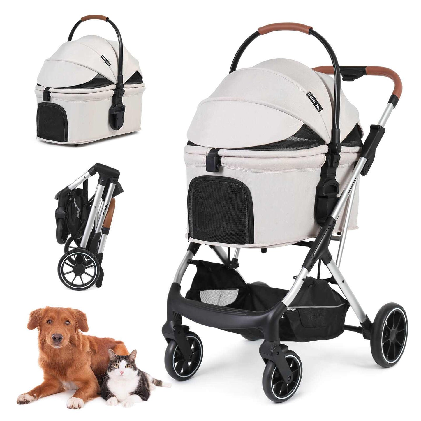 Beberoad Pet Stroller Beberoad T6 | 3-in-1 Pet Stroller & Travel System | Medium Dogs up to 30kg | 3 Colours Beberoad T6 | 3-in-1 Pet Stroller & Travel System up to 30kg | Pets Own Us