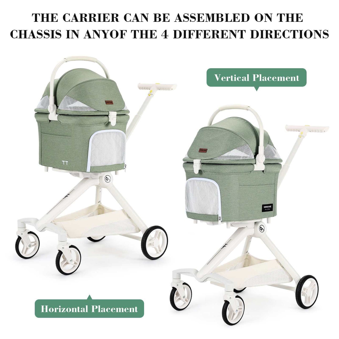 Beberoad Pet Stroller Beberoad TT | Compact 2-in-1 Pet Stroller & Carrier | Small Dogs & Cats up to 20kg | 2 Colours Beberoad TT Compact Pet Stroller | Dogs & Cats up to 20kg