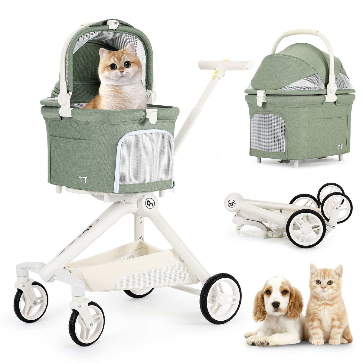 Beberoad Pet Stroller Beberoad TT | Compact 2-in-1 Pet Stroller & Carrier | Small Dogs & Cats up to 20kg | 2 Colours Beberoad TT Compact Pet Stroller | Dogs & Cats up to 20kg