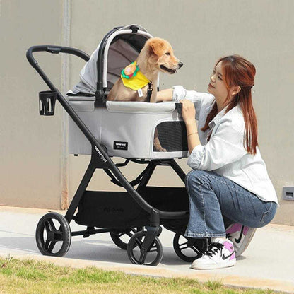 Beberoad X5 3-in-1 pet stroller for medium pets up to 25kg with one-hand fold and versatile design