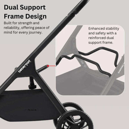 Beberoad X5 3-in-1 pet stroller for medium pets up to 25kg with one-hand fold and versatile design