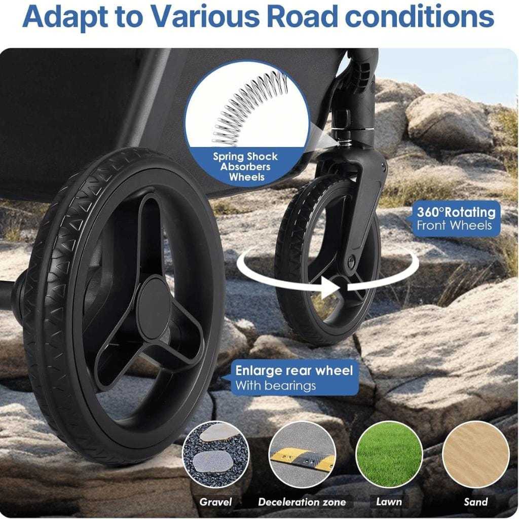 Beberoad X5 3-in-1 pet stroller for medium pets up to 25kg with one-hand fold and versatile travel features