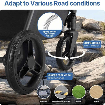 Beberoad X5 3-in-1 pet stroller for medium pets up to 25kg with one-hand fold and versatile travel features