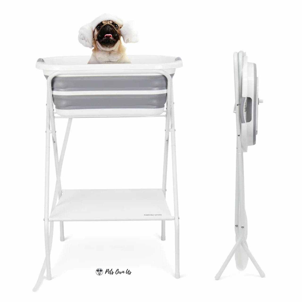 Beberoad 2-in-1 Mobile Pet Bath foldable portable pet bathtub with built-in drainage and anti-slip base for small to medium pets