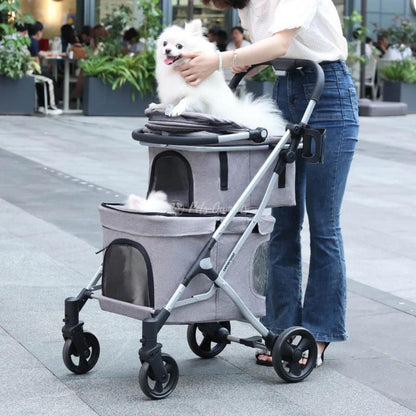  Beberoad Double Pet Stroller & Travel System | T1 | Grey  BRUK027-T1-N-GY-1-1 Pets Own Us