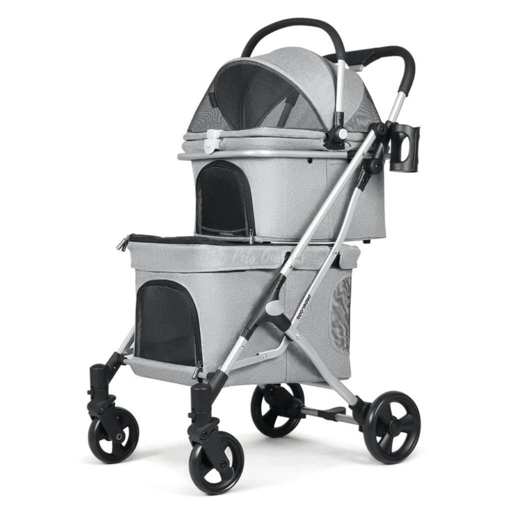 Beberoad Double Pet Stroller & Travel System | T1 | Grey  BRUK027-T1-N-GY-1-1 Pets Own Us