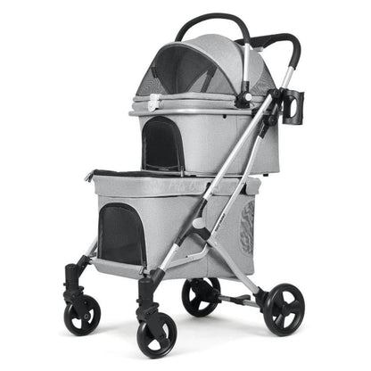 Beberoad Double Pet Stroller & Travel System | T1 | Grey  BRUK027-T1-N-GY-1-1 Pets Own Us