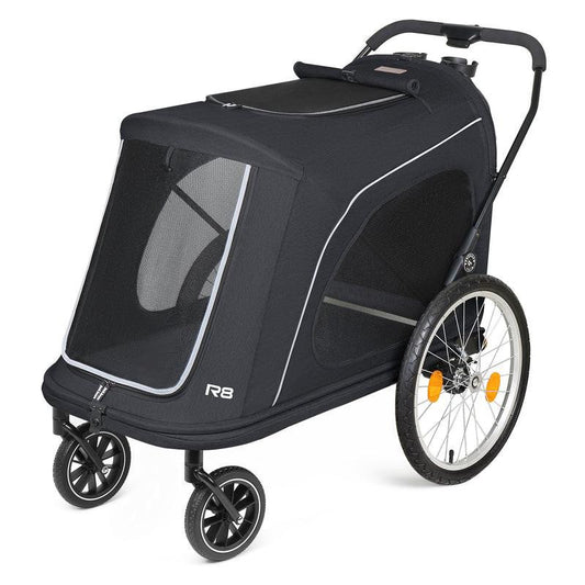  Beberoad | R8 PRO  4-Wheeler | Foldable Pet Stroller & Dog Bike Trailer |  Large Dogs up to 45kg | Black  R8-PRO-B Pets Own Us