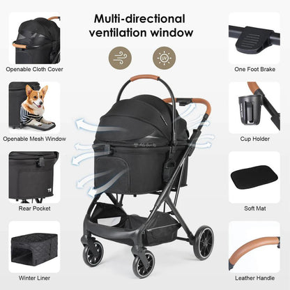  Beberoad | T6 | 3-in-1 Pet Stroller & Travel System | Medium Dogs up to 30kg | 3 Colours  BRUK133-T6 Pets Own Us